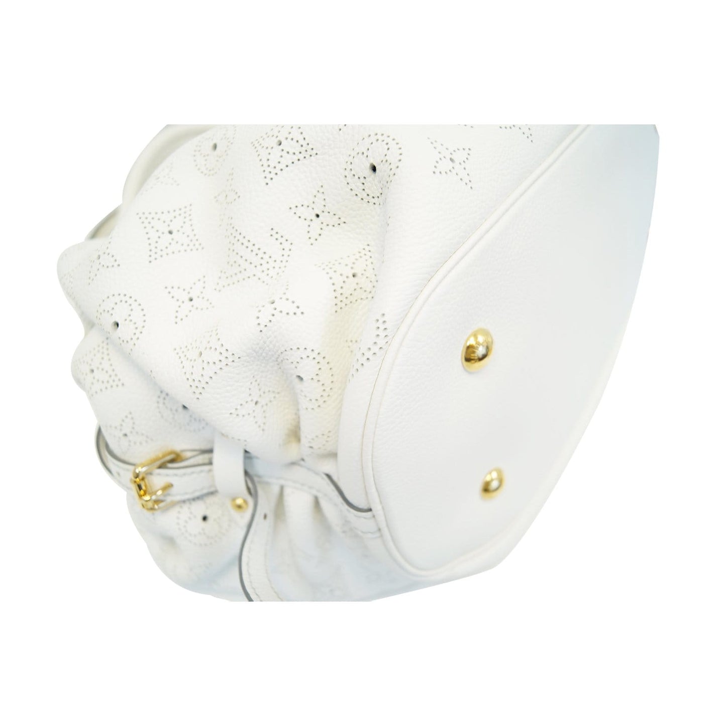 LOUIS VUITTON Mahina L Monogram Leather Shoulder Bag White