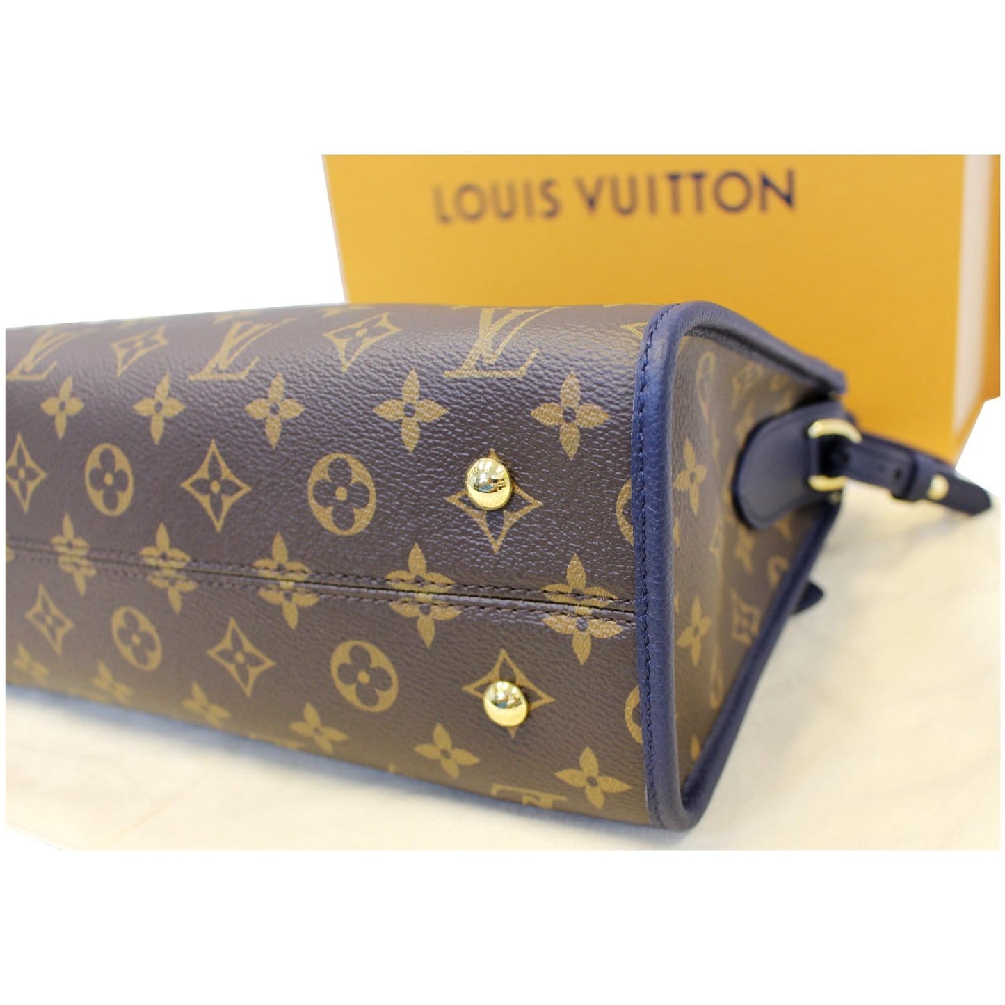 LOUIS VUITTON Popincourt PM Monogram Canvas Shoulder Bag Brown/Marine