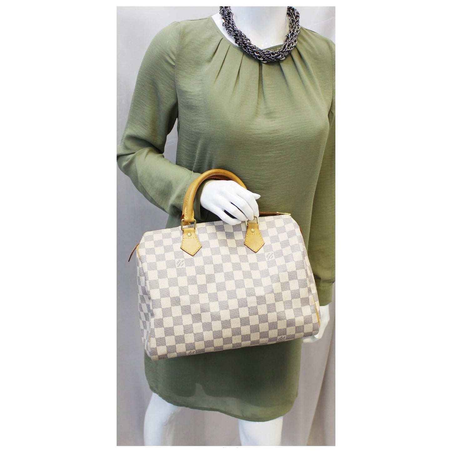 LOUIS VUITTON  Speedy 30 Damier Azur Satchel Handbag
