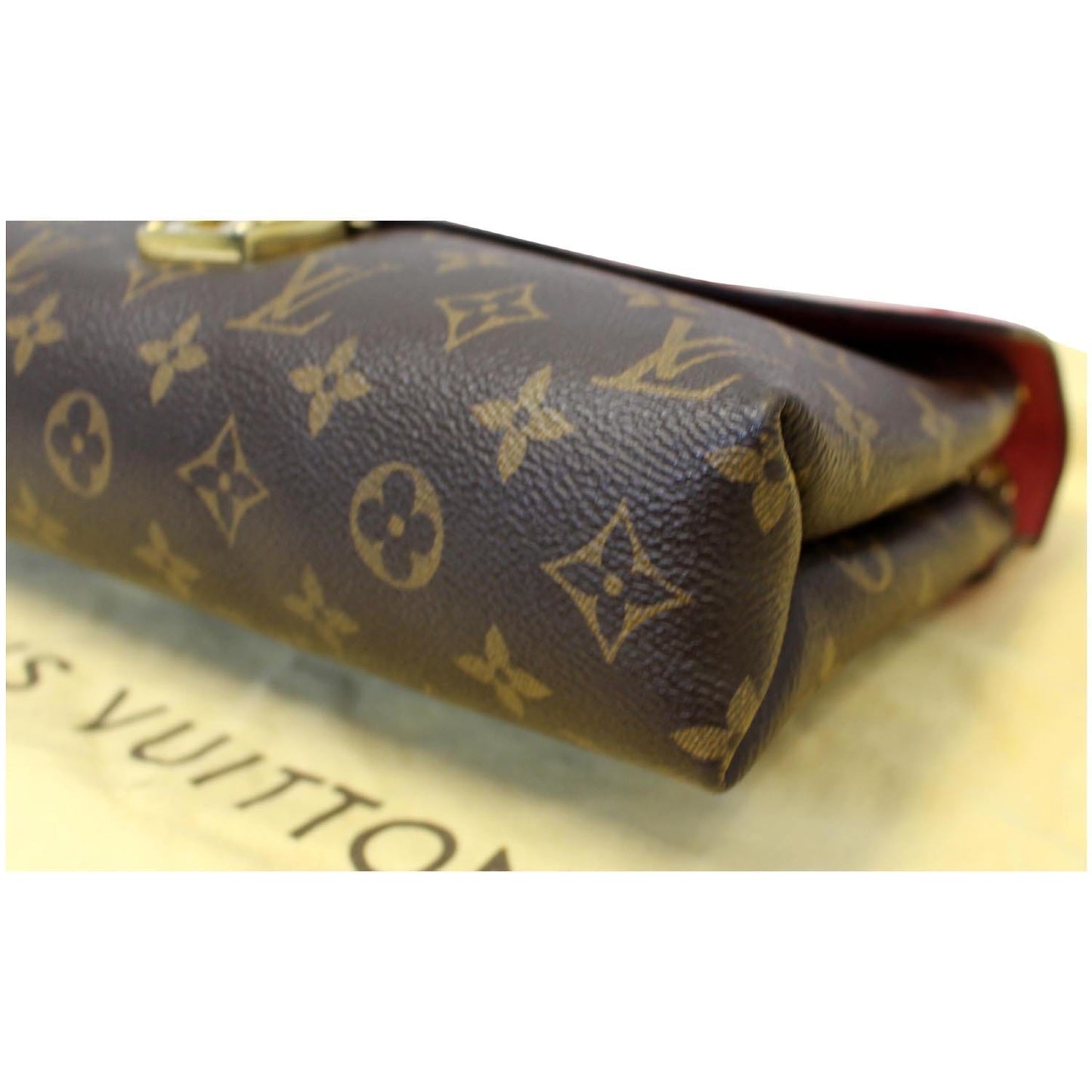 LOUIS VUITTON Pallas Chain Monogram Canvas Crossbody Bag Brown