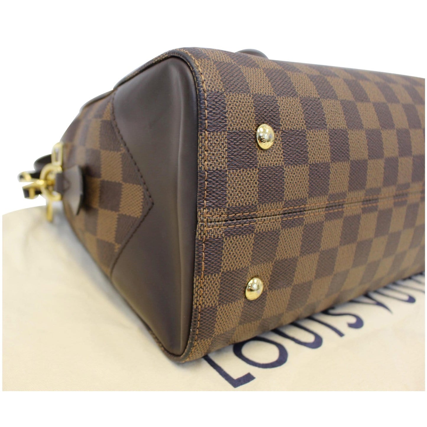 LOUIS VUITTON Kensington Bowling Damier Ebene Shoulder Handbag Brown
