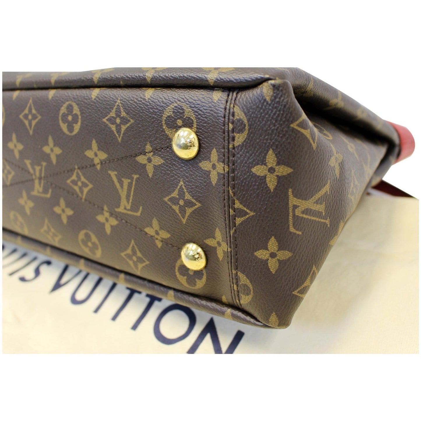 LOUIS VUITTON Pallas Chain Monogram Canvas Shopper Bag Brown