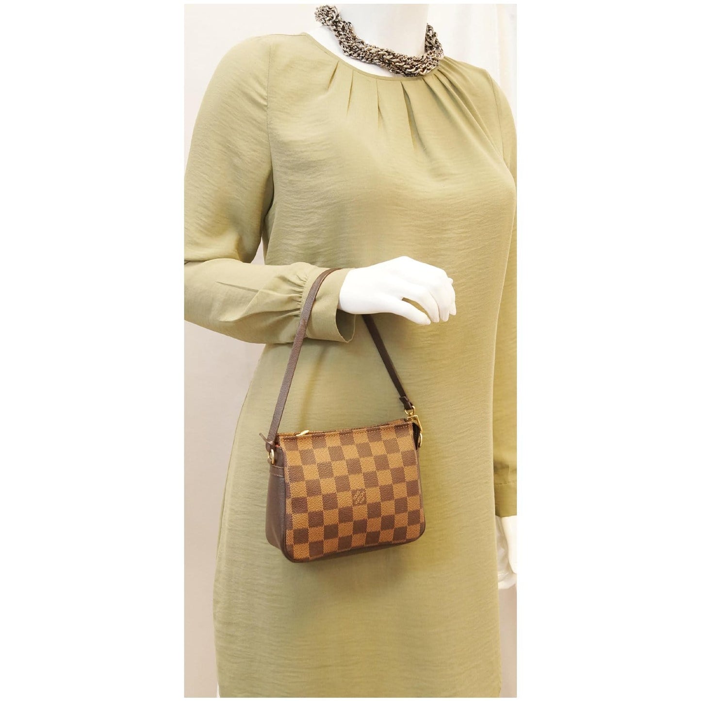 LOUIS VUITTON Truth Damier Ebene Makeup Pouch Bag Brown