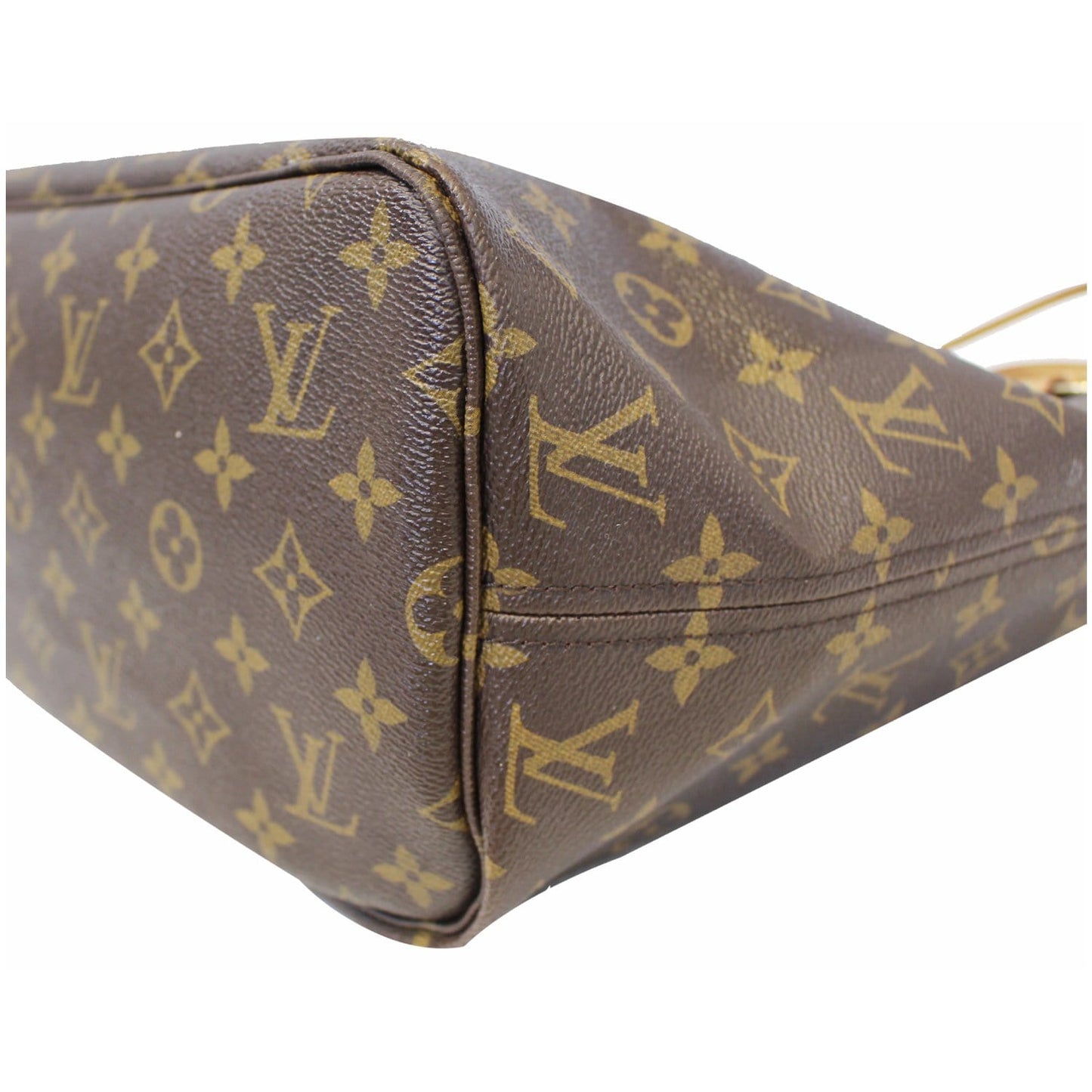 LOUIS VUITTON Neverfull MM Monogram Canvas Tote Shoulder Bag Brown