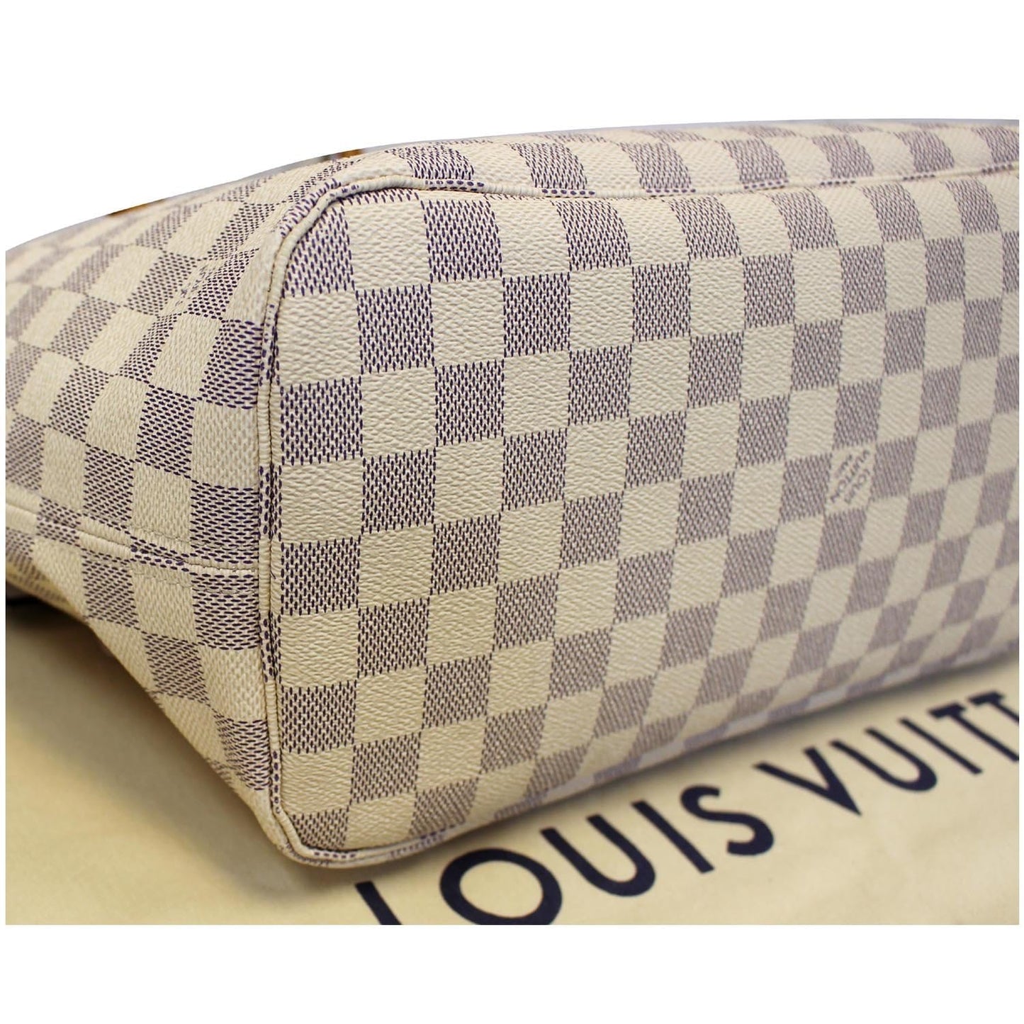 LOUIS VUITTON Neverfull MM Damier Azur Tote Shoulder Bag
