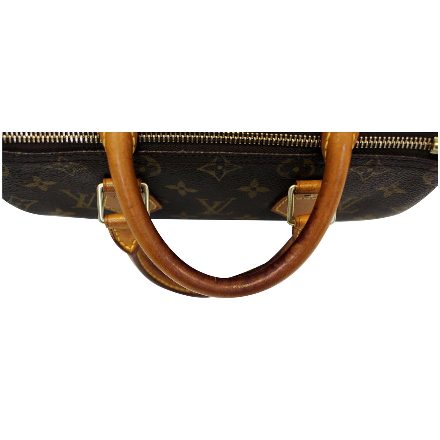 LOUIS VUITTON Speedy 25 Monogram Canvas Satchel Bag Brown