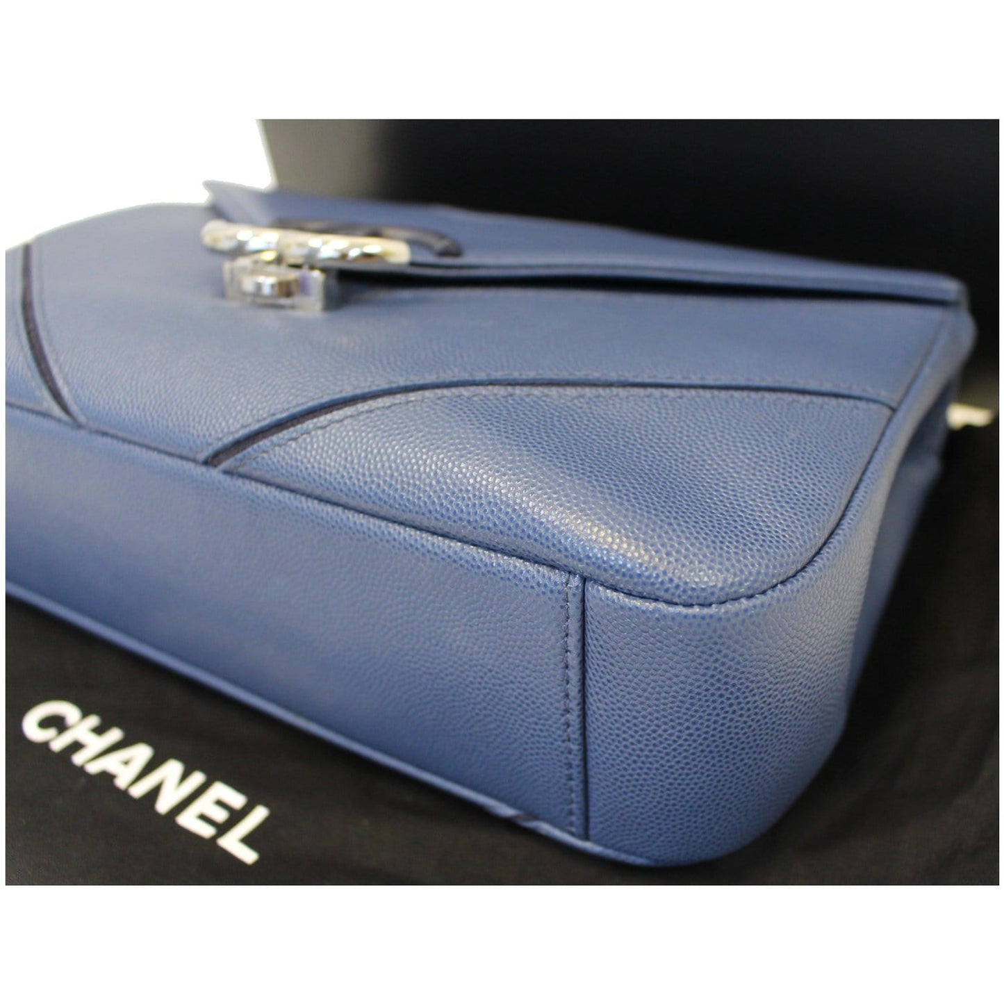 CHANEL CC Chevron Flap Shoulder Crossbody Bag Blue