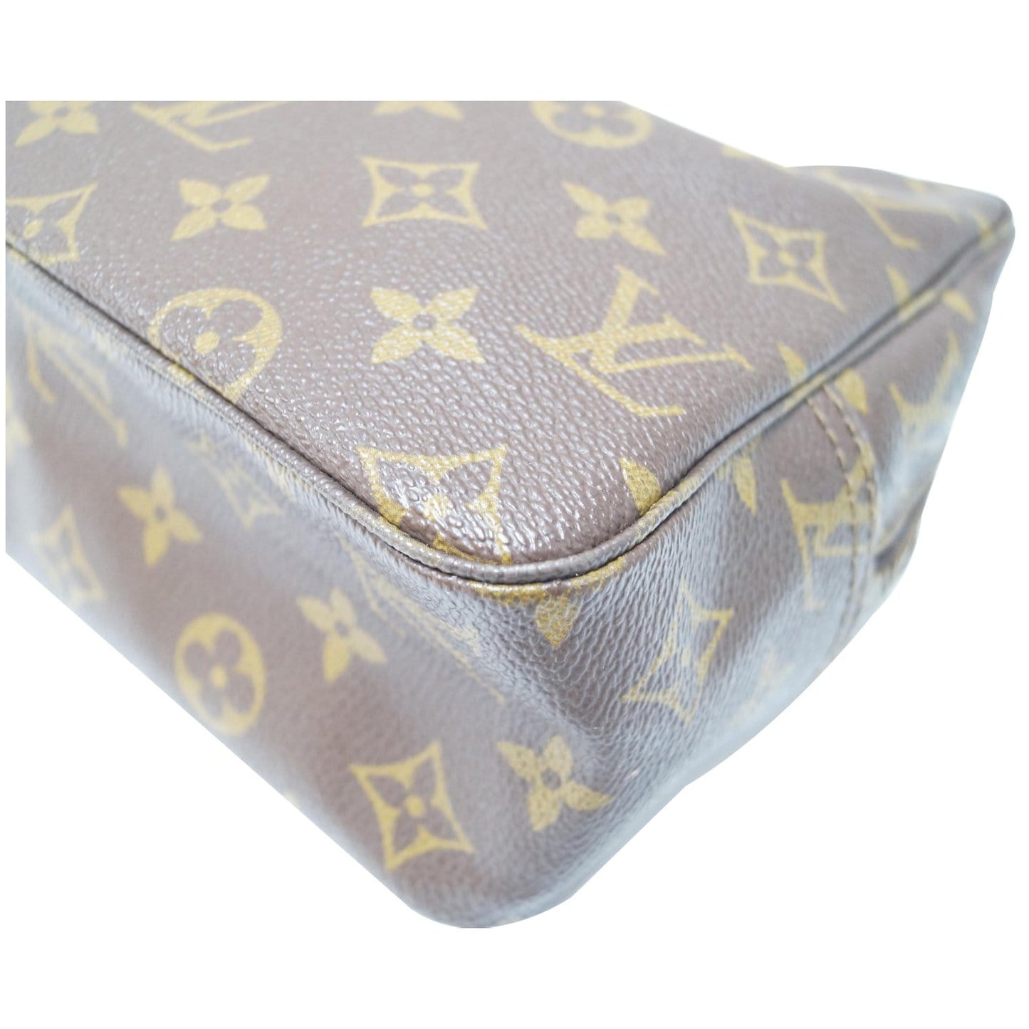 LOUIS VUITTON Trousse Toilette 28 Monogram Canvas Cosmetic Pouch Brown