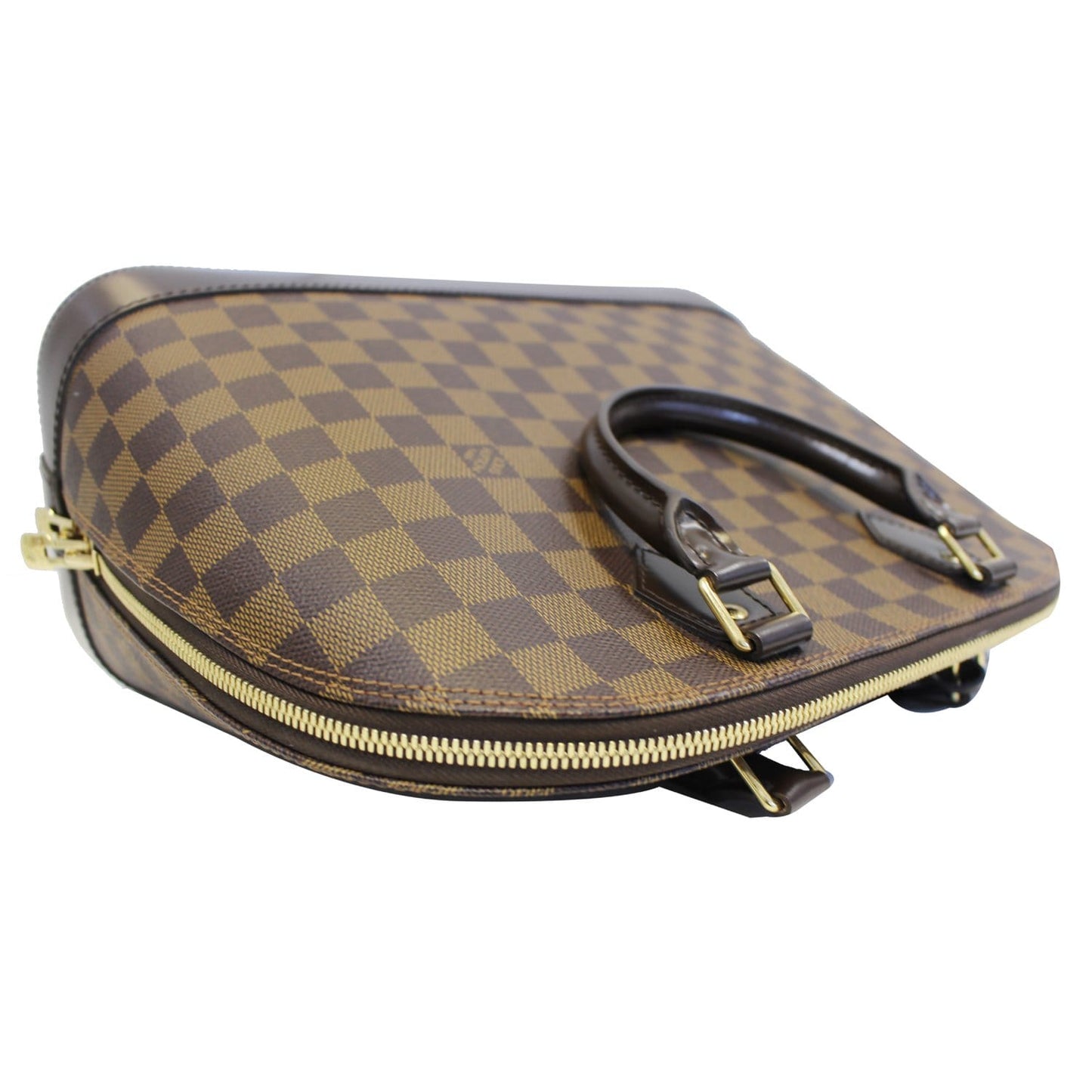 LOUIS VUITTON Alma MM Damier Ebene Satchel Bag Brown