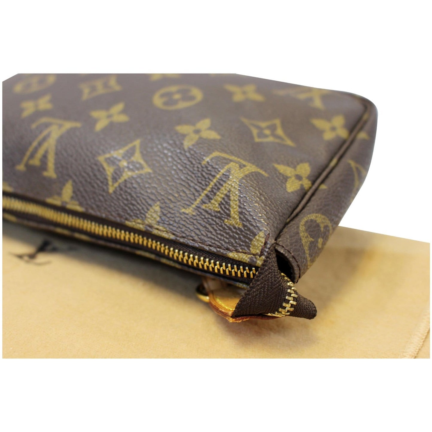 LOUIS VUITTON Pochette Accessoires Monogram Canvas Pouch Bag Brown