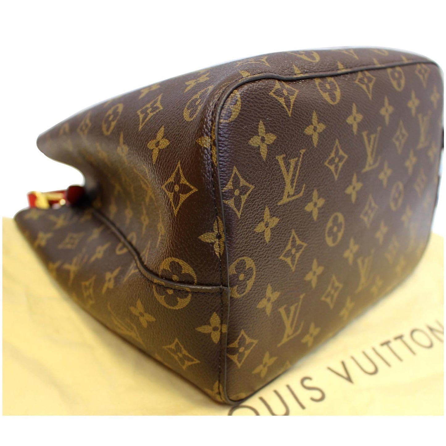 LOUIS VUITTON Neonoe Monogram Canvas Shoulder Bag Coquelicot