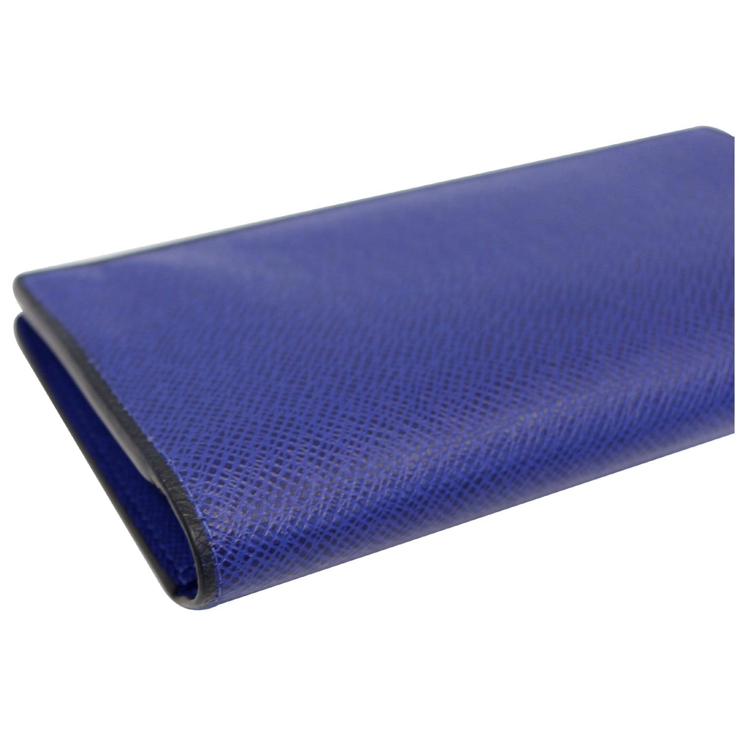 LOUIS VUITTON Brazza Taiga Leather Bifold Wallet Blue