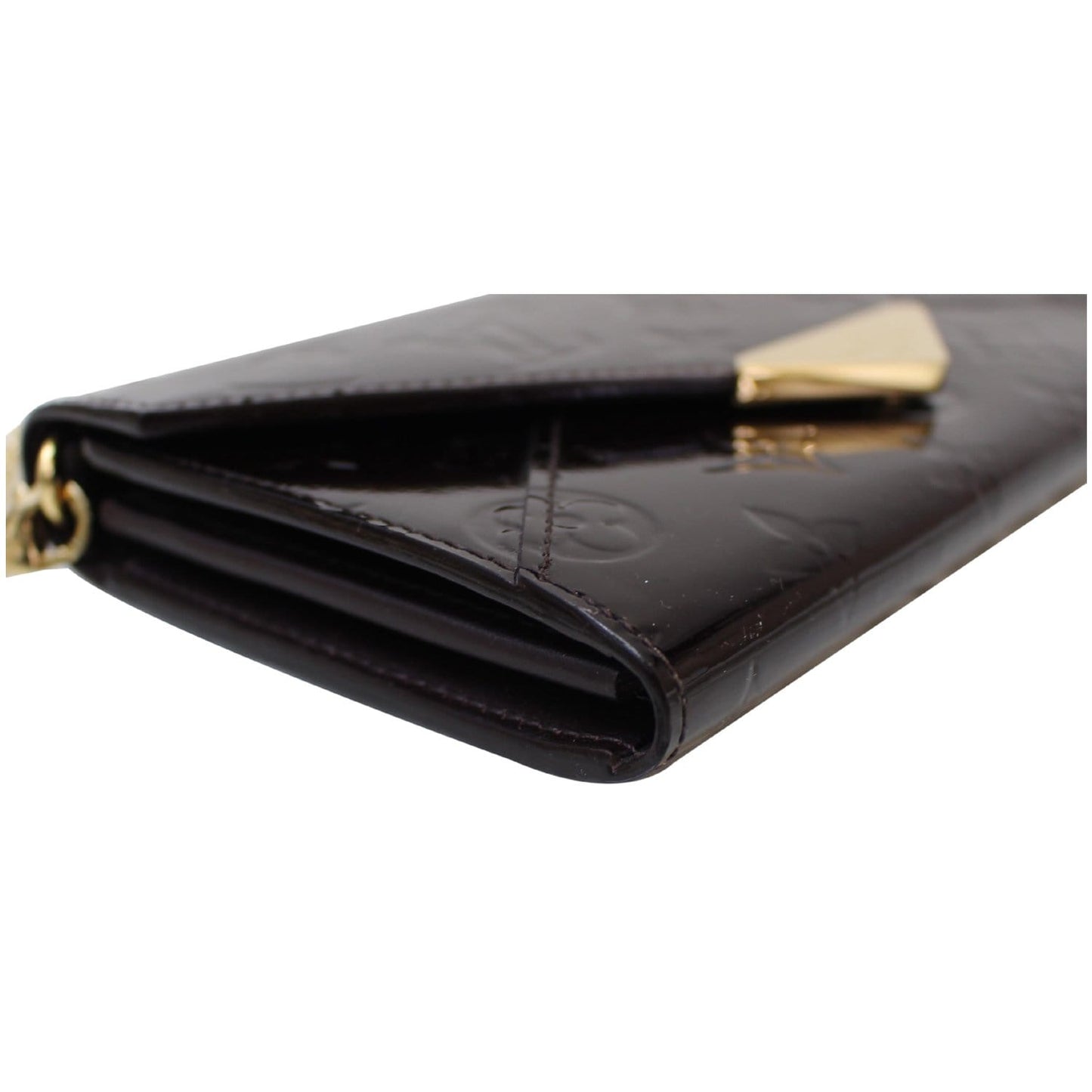 LOUIS VUITTON Mira Monogram Vernis Shoulder Chain Wallet Amarante