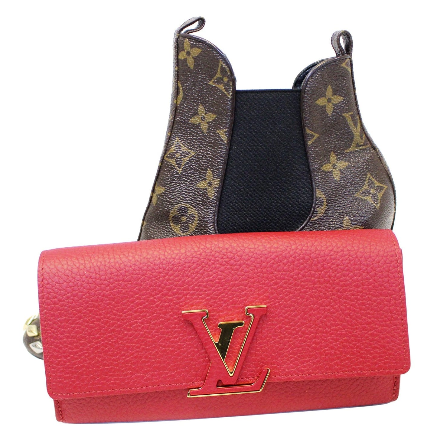 Louis Vuitton Capucines Taurillon Leather Wallet Scarlet - 25% OFF