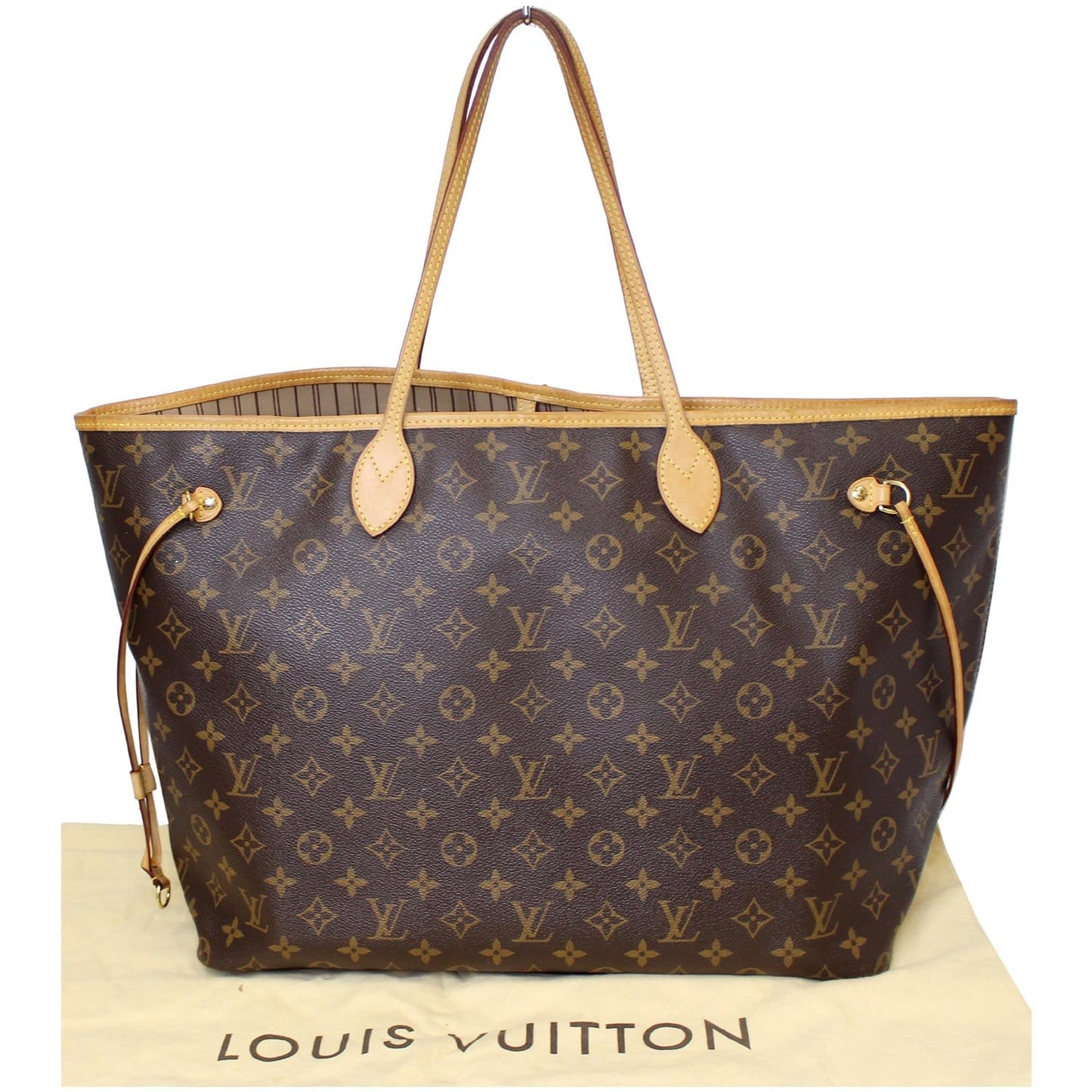 LOUIS VUITTON Neverfull GM Monogram Canvas Tote Shoulder Bag Brown