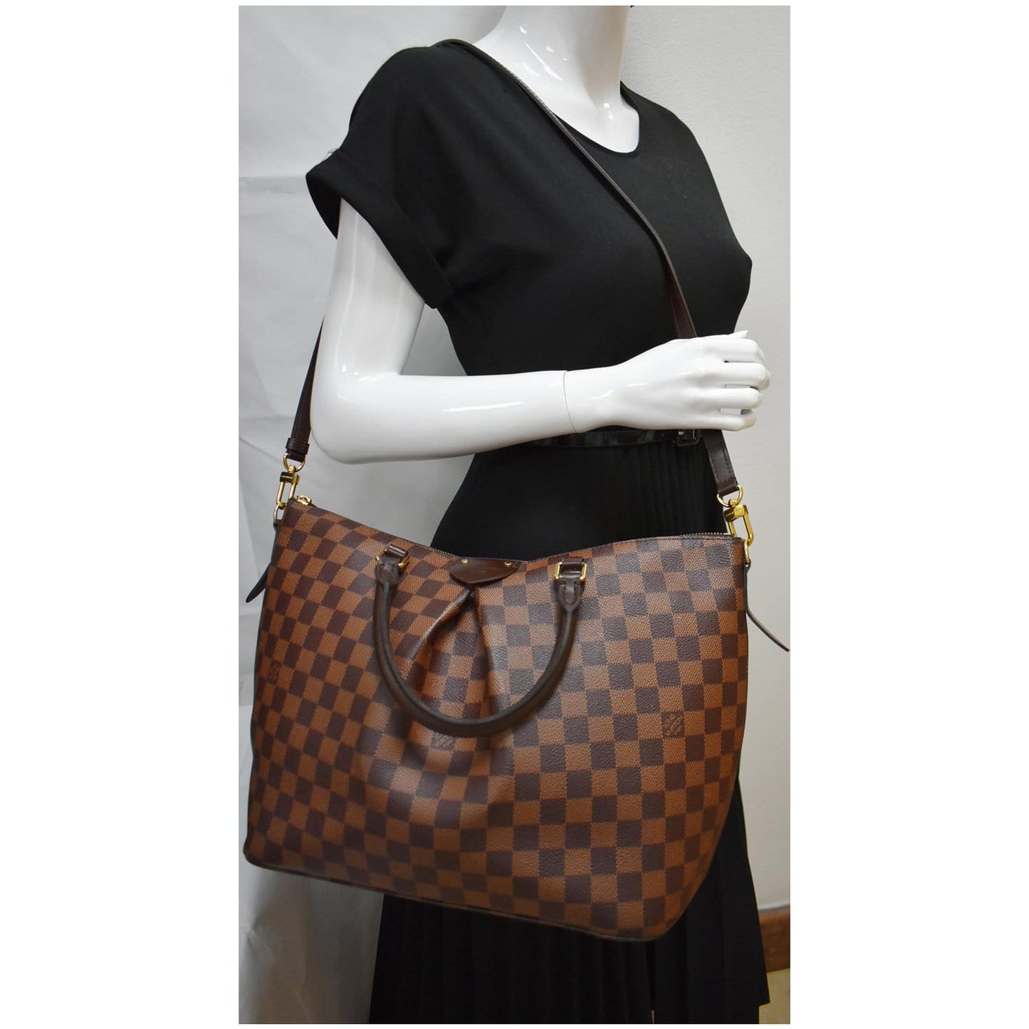 LOUIS VUITTON Siena MM Damier Ebene Shoulder Bag Brown - 10% OFF