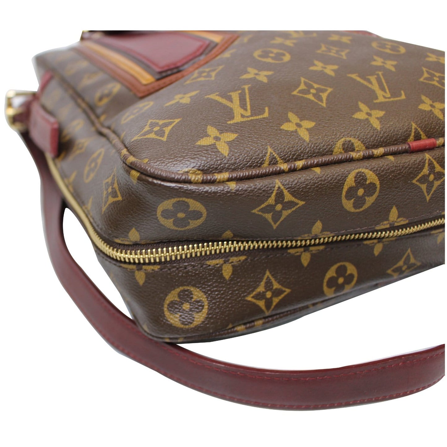 LOUIS VUITTON Bequia Porte Document Monogram Vertical Tote Bag Brown