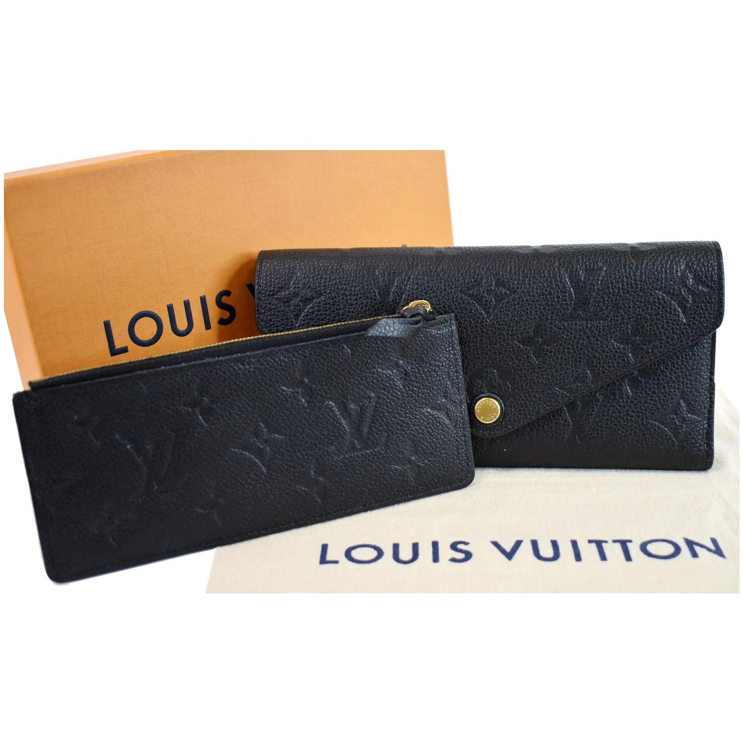 LOUIS VUITTON Josephine Empreinte Leather Wallet Black