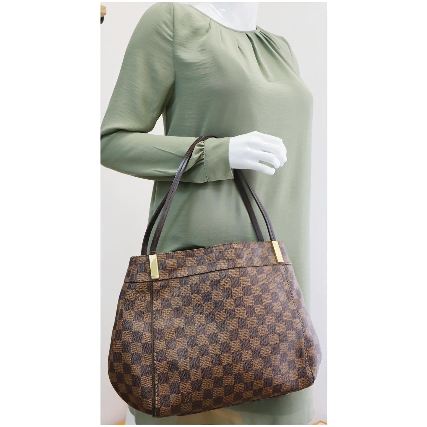 LOUIS VUITTON Marylebone PM Damier Ebene Shoulder Bag Brown
