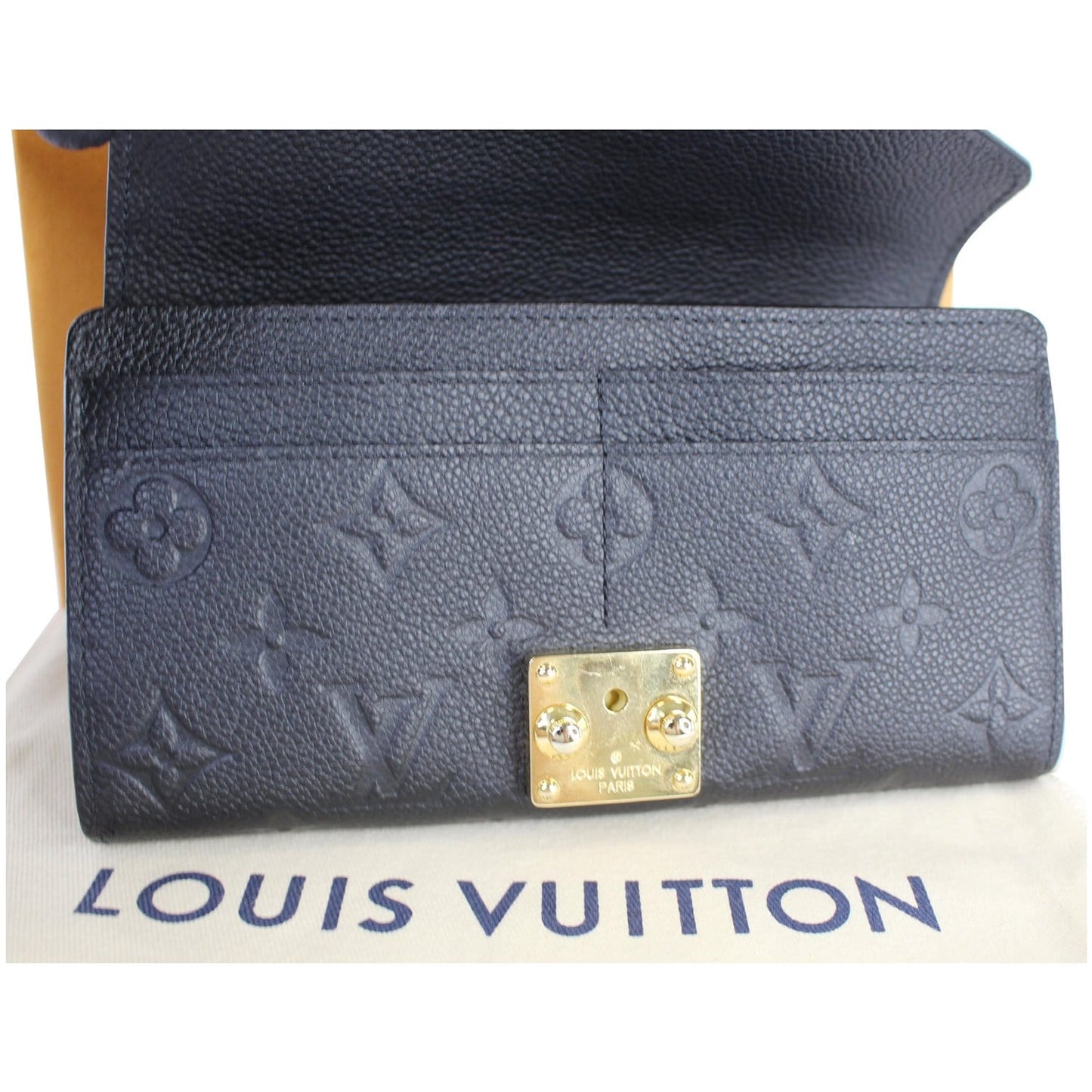 LOUIS VUITTON Metis Monogram Empreinte Leather Wallet Black