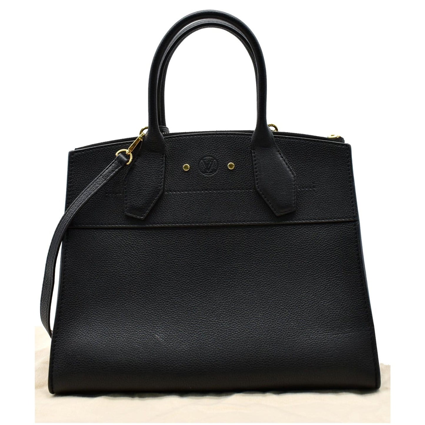 LOUIS VUITTON City Steamer MM Leather Shoulder Bag Noir
