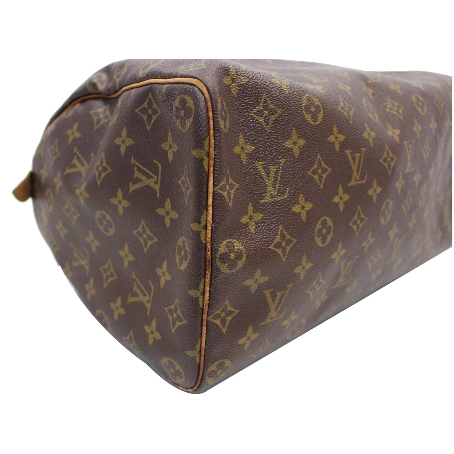 LOUIS VUITTON Speedy 40 Monogram Canvas Satchel Bag Brown