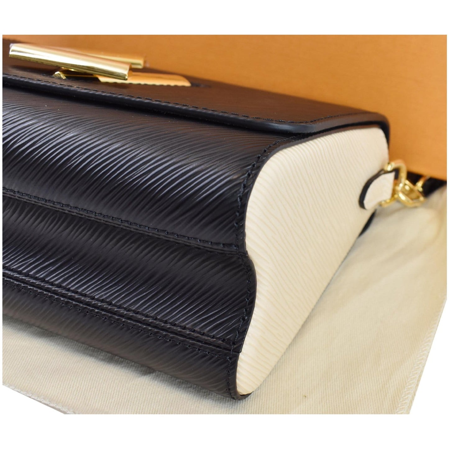 LOUIS VUITTON LV Crafty Twist MM Grained Epi Shoulder Bag Black