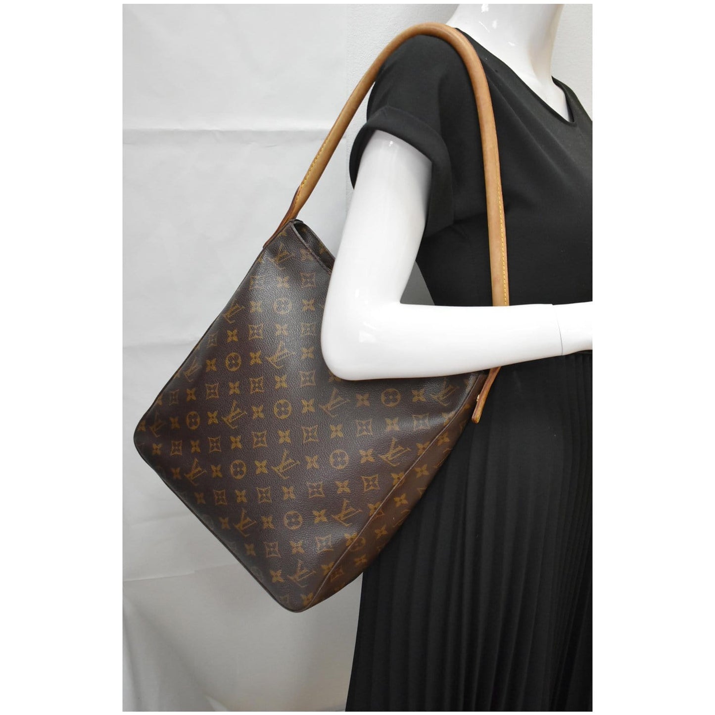 LOUIS VUITTON Looping GM Monogram Canvas Shoulder Bag Brown