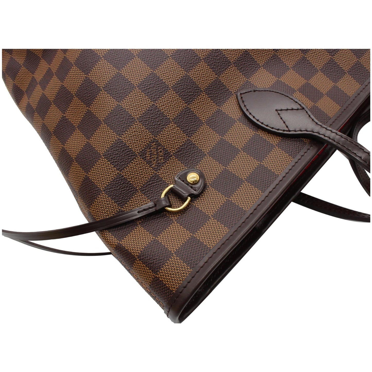 LOUIS VUITTON Neverfull MM Damier Ebene Tote Bag Brown