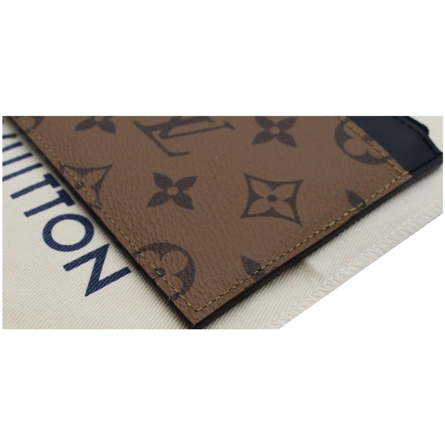 LOUIS VUITTON Slim Purse Monogram Reverse Canvas Wallet Brown