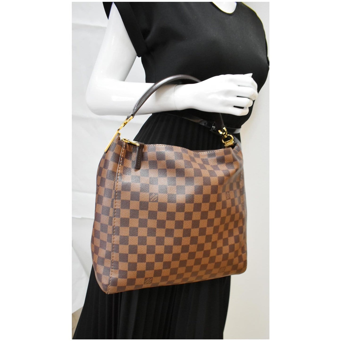LOUIS VUITTON Portobello PM Damier Ebene Shoulder Bag Brown