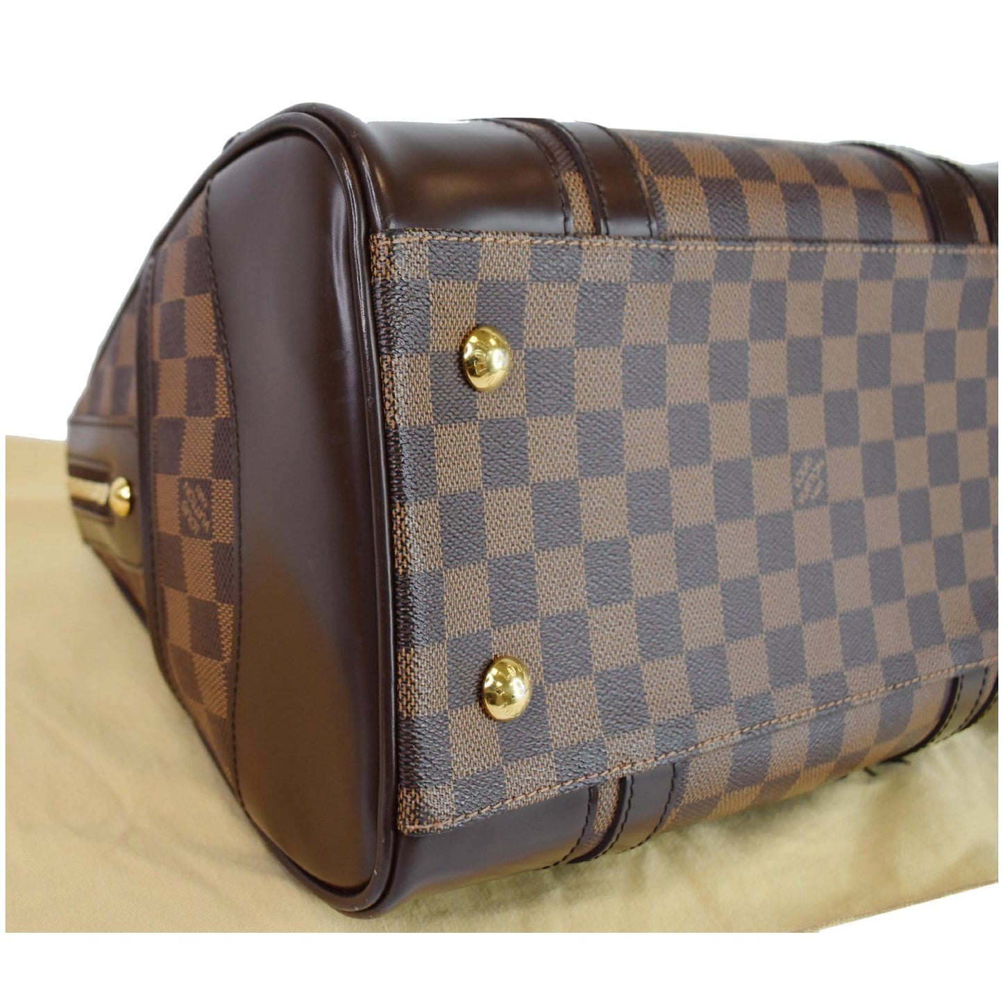 LOUIS VUITTON Berkeley Damier Ebene Satchel Bag Brown