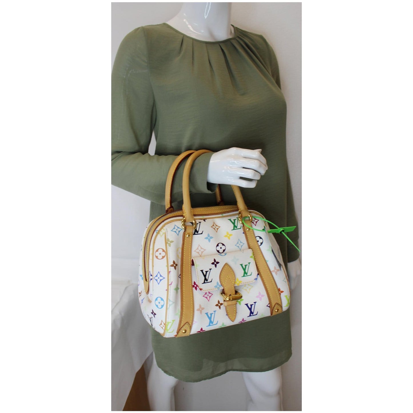 LOUIS VUITTON Priscilla Monogram Multicolore Canvas Handbag White