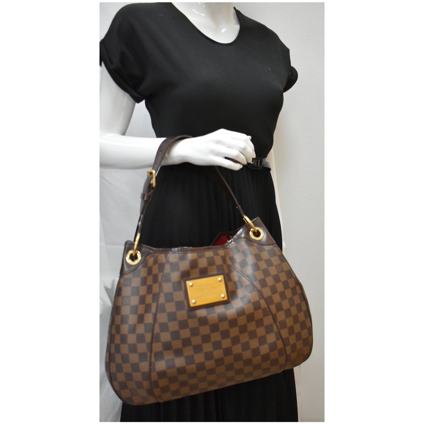 LOUIS VUITTON Galliera PM Damier Ebene Shoulder Bag Brown