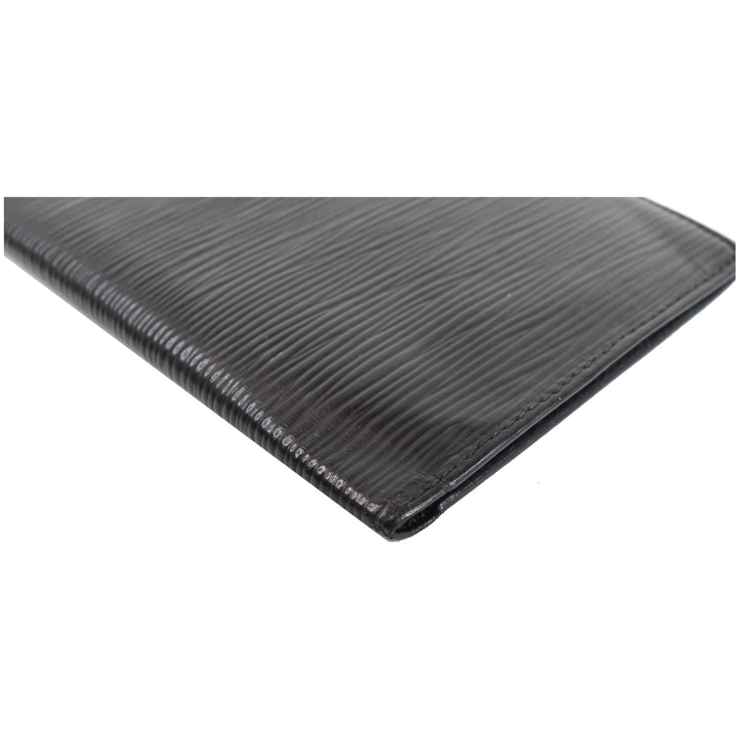 LOUIS VUITTON Passport Holder Epi Leather Wallet Black
