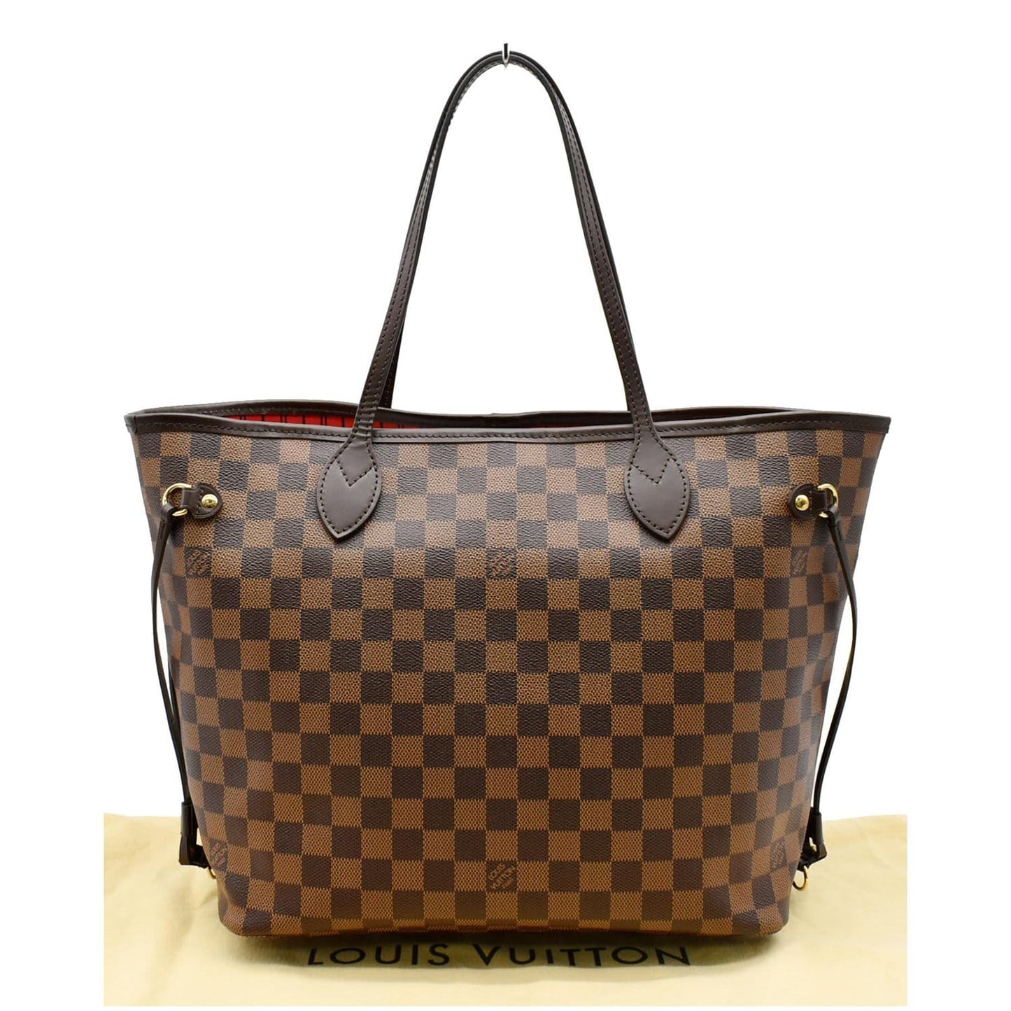 LOUIS VUITTON Neverfull MM Damier Ebene Tote Bag Brown