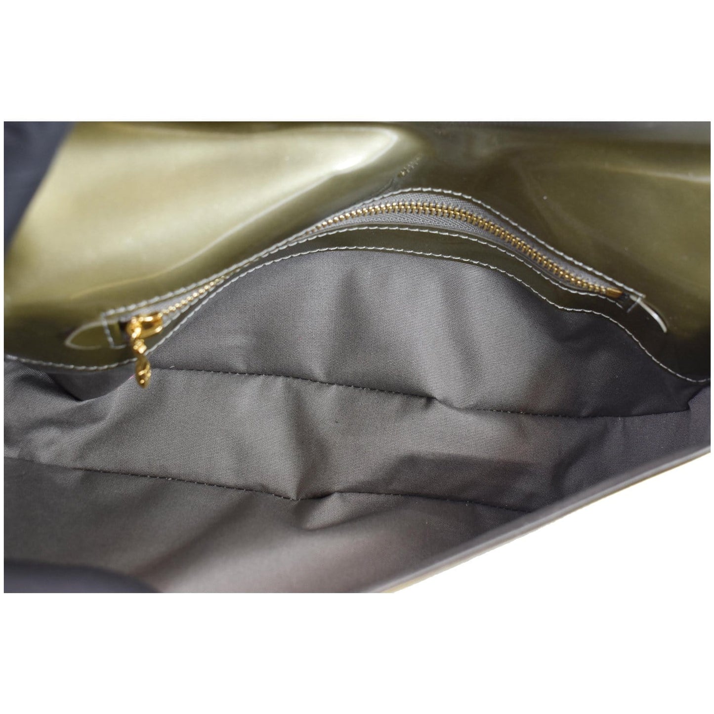 LOUIS VUITTON Sobe Pochette Vernis Leather Clutch Bag Khaki Green - Last Call