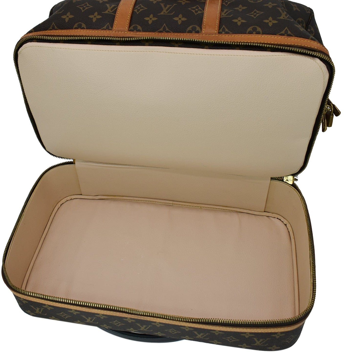 LOUIS VUITTON Vintage Sac Sport Monogram Canvas Boston Travel Bag Brown
