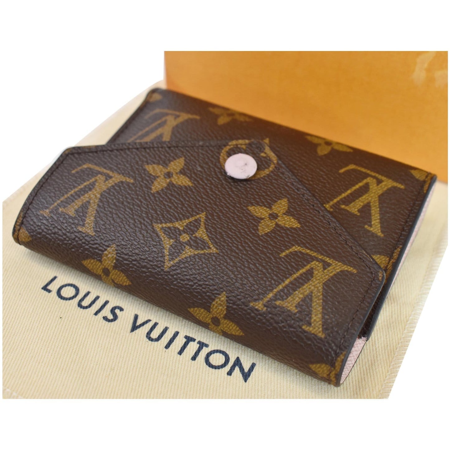 LOUIS VUITTON Victorine Monogram Canvas Wallet Rose Ballerina