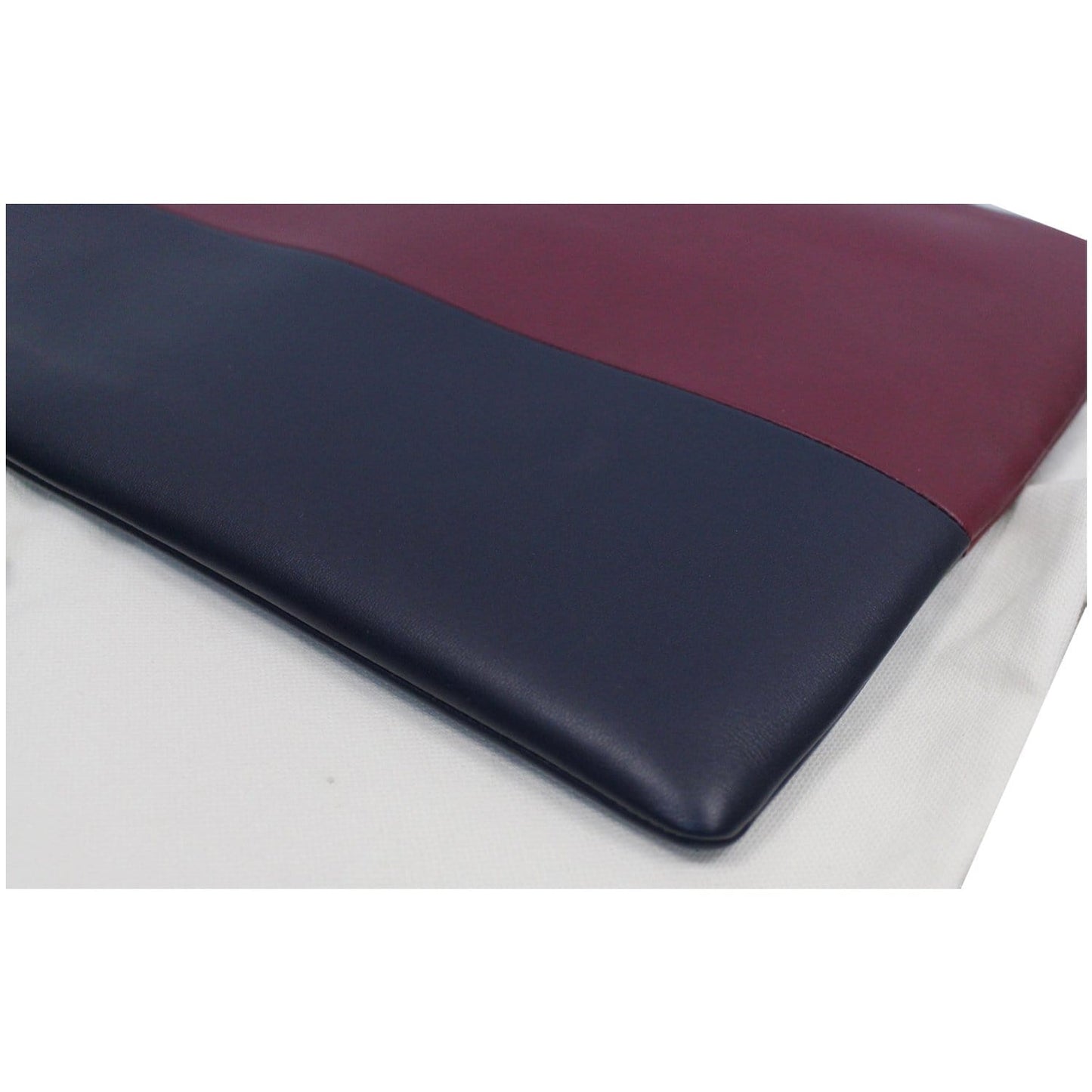 Celine Bi-Color Leather Clutch Pouch Burgundy/Black - Final Sale