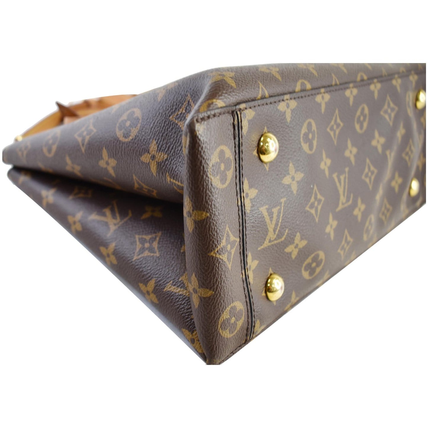 LOUIS VUITTON Flower Monogram Canvas Tote Bag Brown