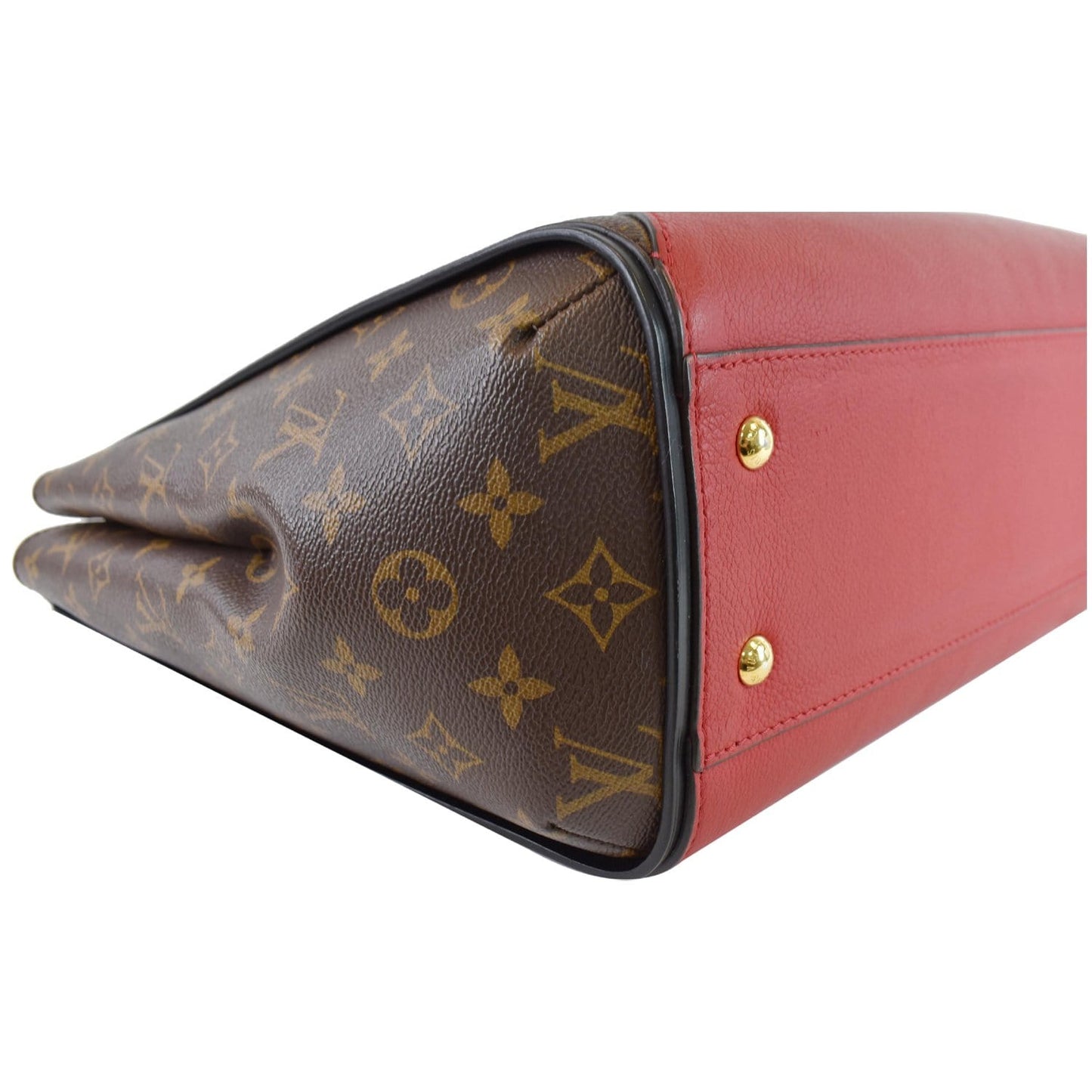 LOUIS VUITTON Kimono Monogram Calfskin Tote Bag Brown/Cerise