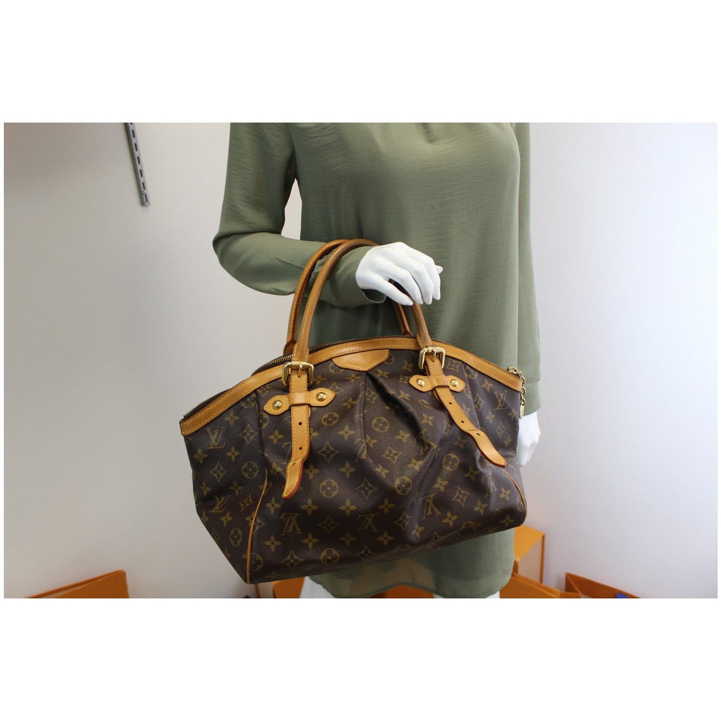LOUIS VUITTON Tivoli GM Monogram Canvas Shoulder Bag Brown
