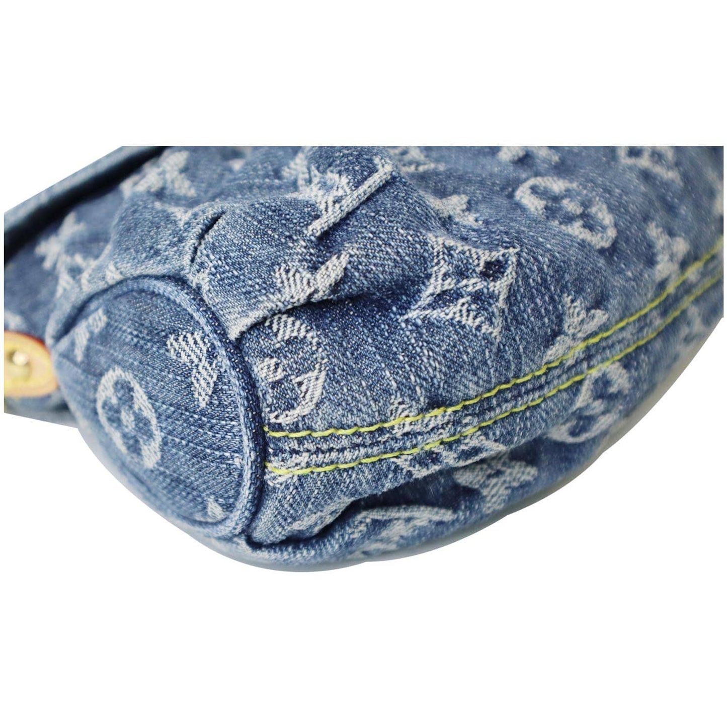 LOUIS VUITTON Mini Pleaty Monogram Denim Shoulder Handbag Blue