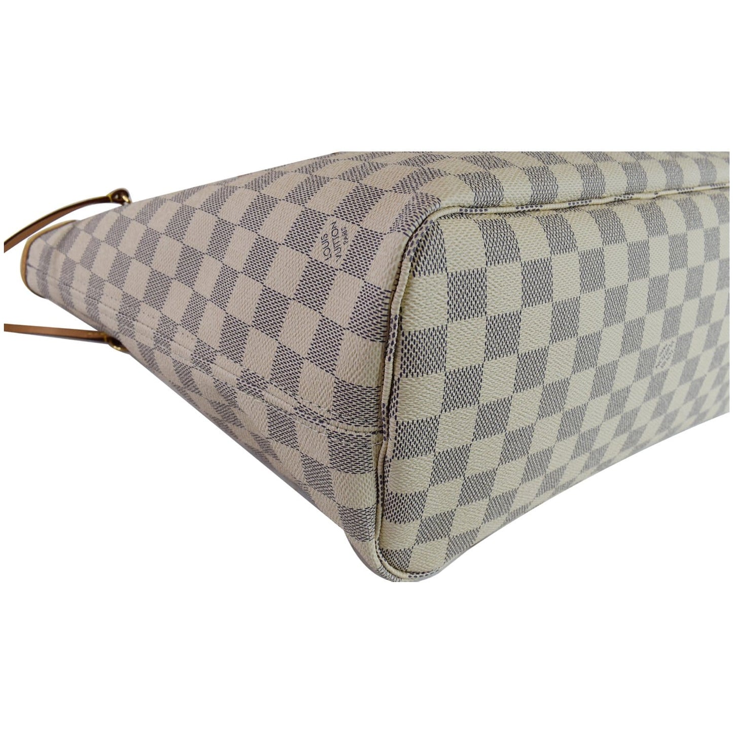 LOUIS VUITTON  Neverfull MM Damier Azur Tote Shoulder Bag White