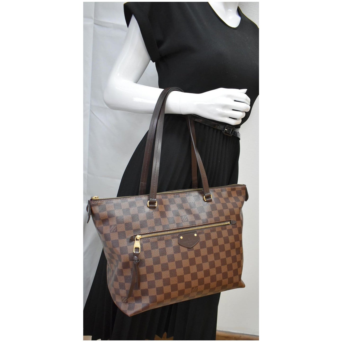 LOUIS VUITTON Iena MM Damier Ebene Shoulder Bag Brown