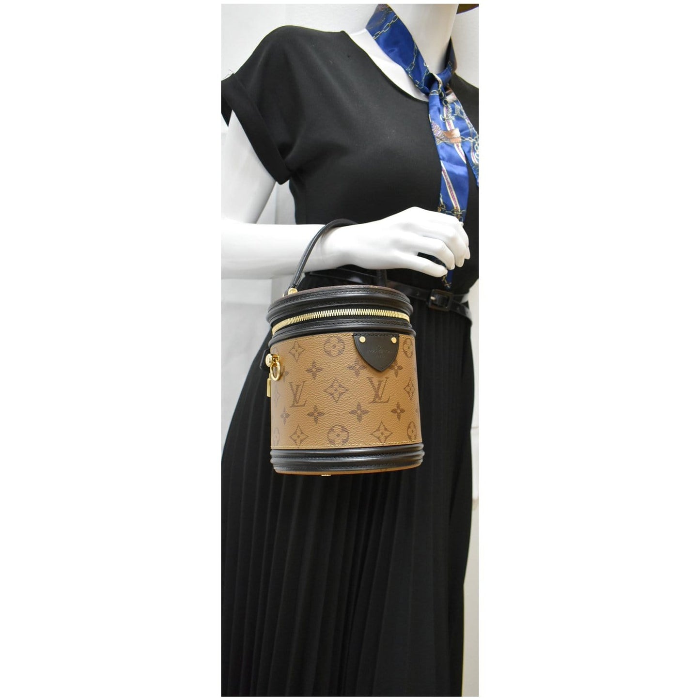 LOUIS VUITTON Cannes Reverse Monogram Canvas Satchel Bag Brown