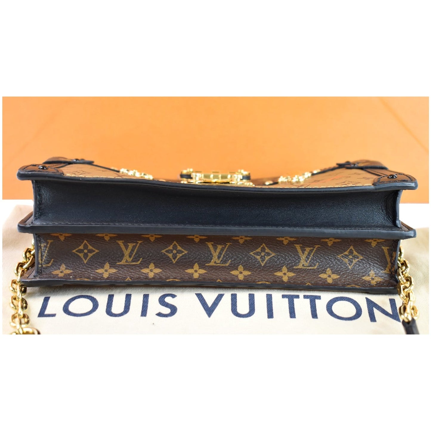 LOUIS VUITTON Petit Soft Malle Reverse Monogram Clutch Shoulder Bag Brown - 15% OFF