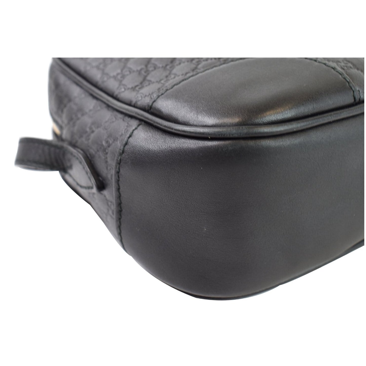 GUCCI Bree Micro GG Guccissima Leather Crossbody Bag Black 449413