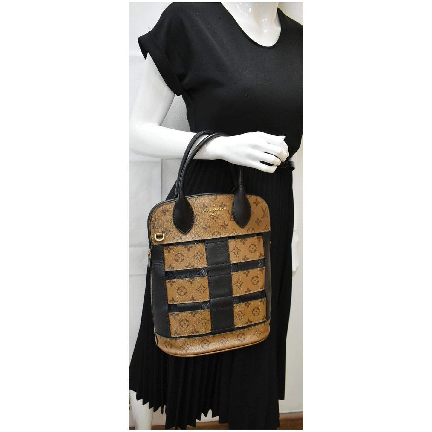 LOUIS VUITTON Tressage Reverse Monogram Tote Bag Brown - 10% OFF